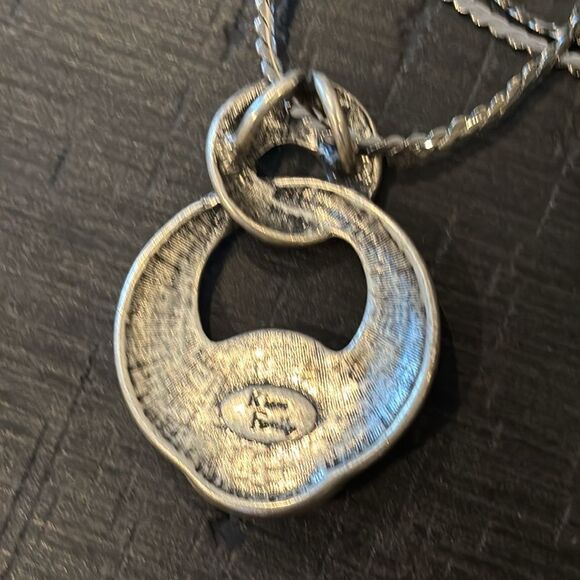 VINTAGE DESIGNER SIGNED KIAM FAMILY BLUE GEMSTONE PENDANT NECKLACE - Picture 5 of 9